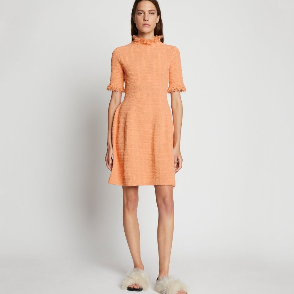 NWT Med Proenza Schouler Viscose Jacquard Knit Dress Coral